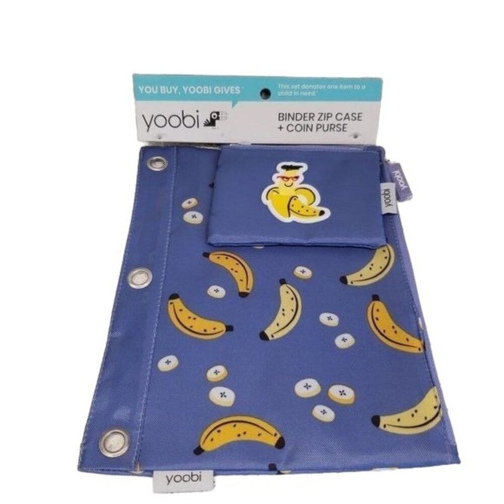 Binder Zip Case & Coin Purse Pencil & Pen Holder Yoobi Banana School Sup…